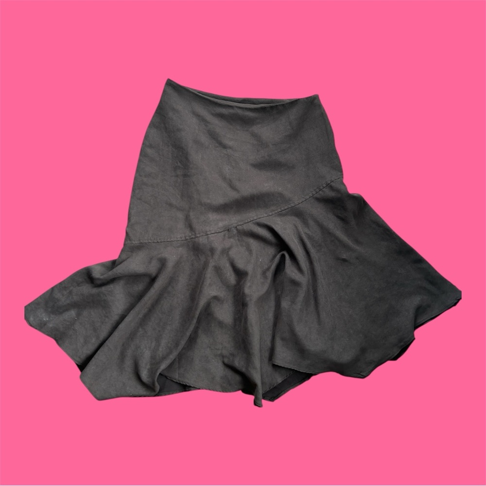 Vintage Brown Asymmetrical Mermaid Skirt Trumpet Midi Skirt